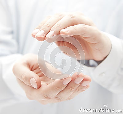 Protecting hands Stock Photo