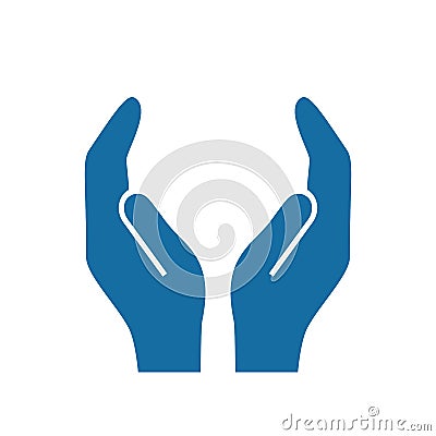 Protecting hands vector icon Vector Illustration