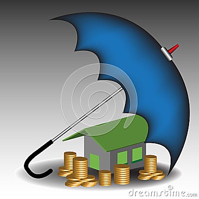 Protecting savings Vector Illustration