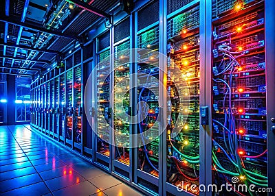 Protecting Your Network Infrastructure in LowLight Conditions A Comprehensive Firewall Security System Stock Photo