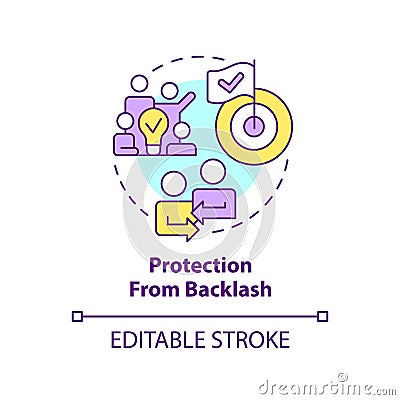 Protection from backlash concept icon Vector Illustration