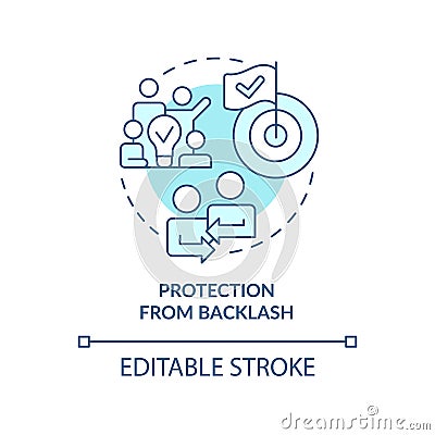 Protection from backlash turquoise concept icon Vector Illustration