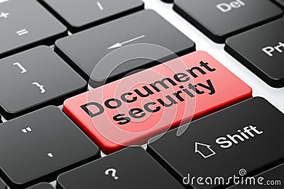 Protection concept: Document Security on computer Stock Photo