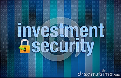 Protection concept investment security binary Cartoon Illustration