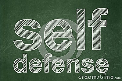 Protection concept: Self Defense on chalkboard background Stock Photo