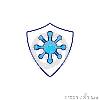 Protection from dangerous viruses RGB color icon Cartoon Illustration