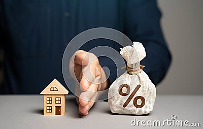 Protection from floating interest rate. Stock Photo