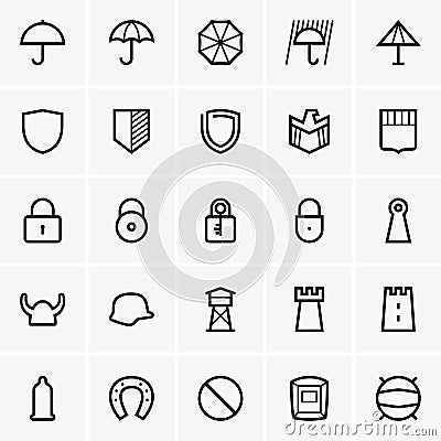 Protection icons Vector Illustration