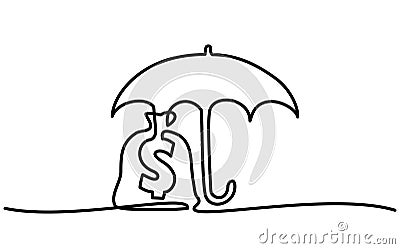 Protection money concept. Safe and secure investment, insurance. Vector Illustration