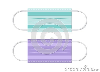 Protection respirator and breathing medical respiratory mask Vector Illustration