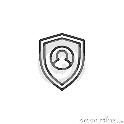 Protection Shield outline icon Vector Illustration