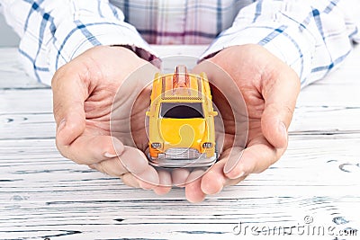 Protection of taxi car service. Business concept Stock Photo