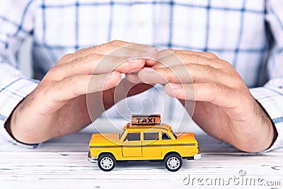 Protection of taxi car service. Business concept Stock Photo