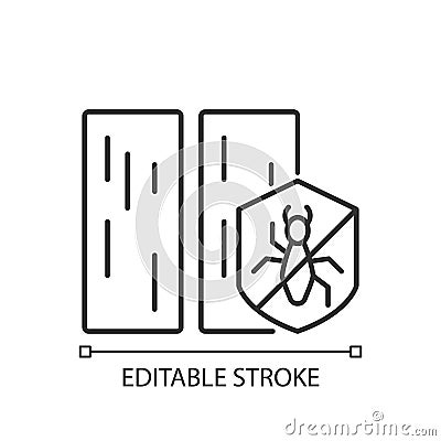 Protection from termite linear icon Vector Illustration