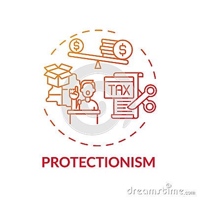 Protectionism concept icon Vector Illustration