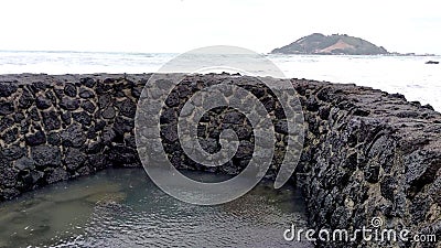 A protective berm against rising water Stock Photo