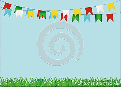 A protective card or invitation for a holiday. Green grass Stock Photo