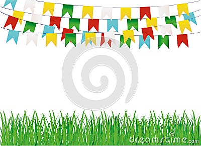 A protective card or invitation for a holiday. Green grass and grass Stock Photo