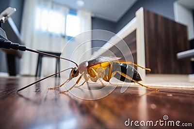 uniform control cockroach termite exterminator insect kill sofa pest pesticide. Generative AI. Stock Photo