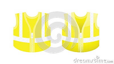 Protective fluorescent yellow vest Vector Illustration