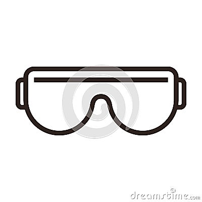 Protective Glasses or Goggles Sign Vector Illustration