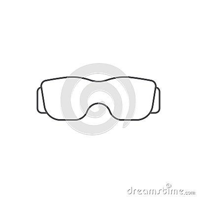 Protective glasses vector icon symbol isolated on white background Vector Illustration