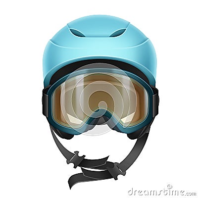 Protective helmet with goggles Vector Illustration