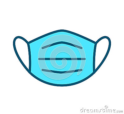 Protective individual face masks line icon - vector Vector Illustration