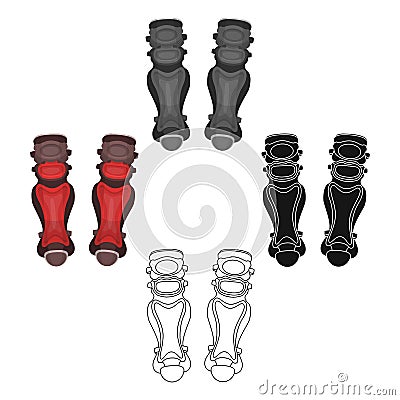 Protective knee pads. Baseball single icon in cartoon,black style vector symbol stock illustration web. Vector Illustration