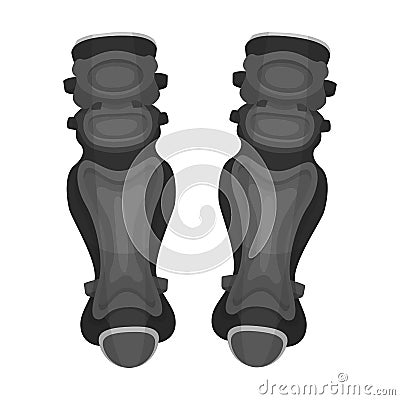 Protective knee pads. Baseball single icon in monochrome style vector symbol stock illustration web. Vector Illustration