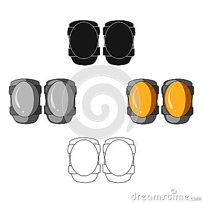 Protective knee pads for cyclists. Protection for athletes.Cyclist outfit single icon in cartoon style vector symbol Vector Illustration