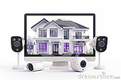 Protective locks in safeguard systems combine adaptive networking technology with sensors for comprehensive secure home environmen Cartoon Illustration
