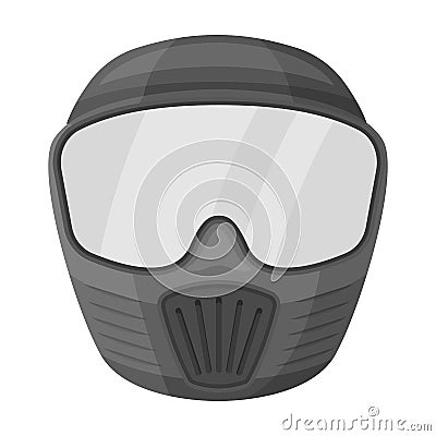 Protective mask.Paintball single icon in monochrome style vector symbol stock illustration web. Vector Illustration