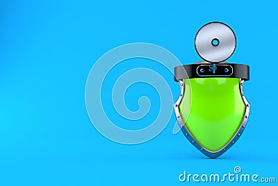 Protective shield with doctor mirror Cartoon Illustration