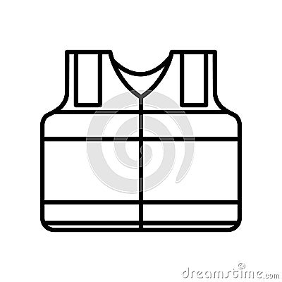 Protective Vest Black And White Icon Illustration Vector Illustration