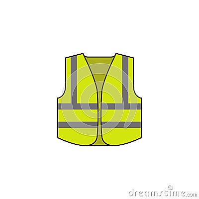 Protective vest icon. Vest with reflective stripes. Simple flat vector illustration Vector Illustration