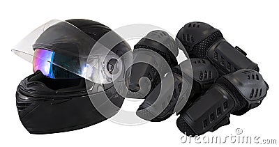 Protector motorcycle protective gear knee Stock Photo