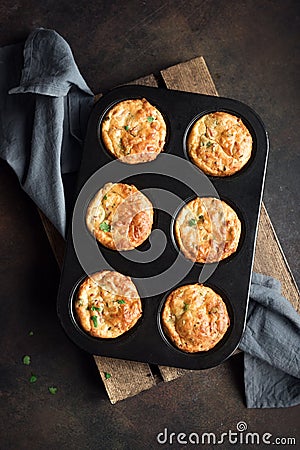 Protein breakfast egg muffins Stock Photo