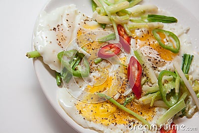 Protein breakfast with eggs Stock Photo