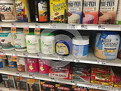 Protein Powder Mixes at Store Editorial Stock Photo