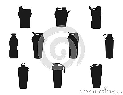 Protein shaker isolated vector Silhouette Stock Photo