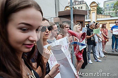 Protest action of animal defenders under the presidential administration Editorial Stock Photo