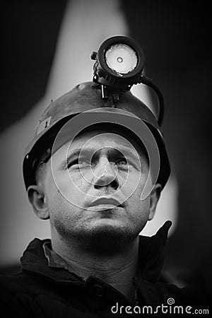 The Protest Action-of strike of Silesian miners Editorial Stock Photo