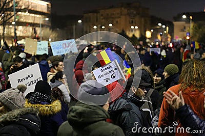 Protest against corruption and romanian government Editorial Stock Photo