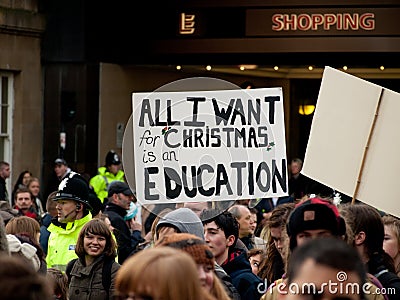 Protest against education cuts in UK Editorial Stock Photo