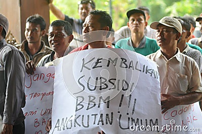 Protest against the government's policy to raise fuel prices Editorial Stock Photo