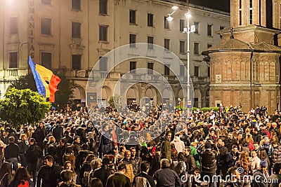 Protest against Romanian Government Editorial Stock Photo