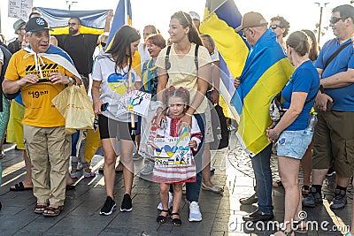 Protest against Russian aggression in Ukraine Editorial Stock Photo