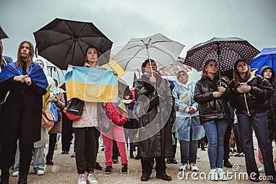 Protest against Russian invasion Editorial Stock Photo