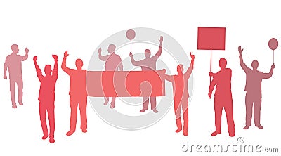 Protest with banners for your text Vector Illustration